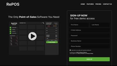 RePOS Point of Sales Software Landing Page